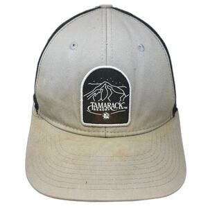 Pukka Tamarack Resort Mountain Patch Trucker Hat Gray Black One Size Snapback